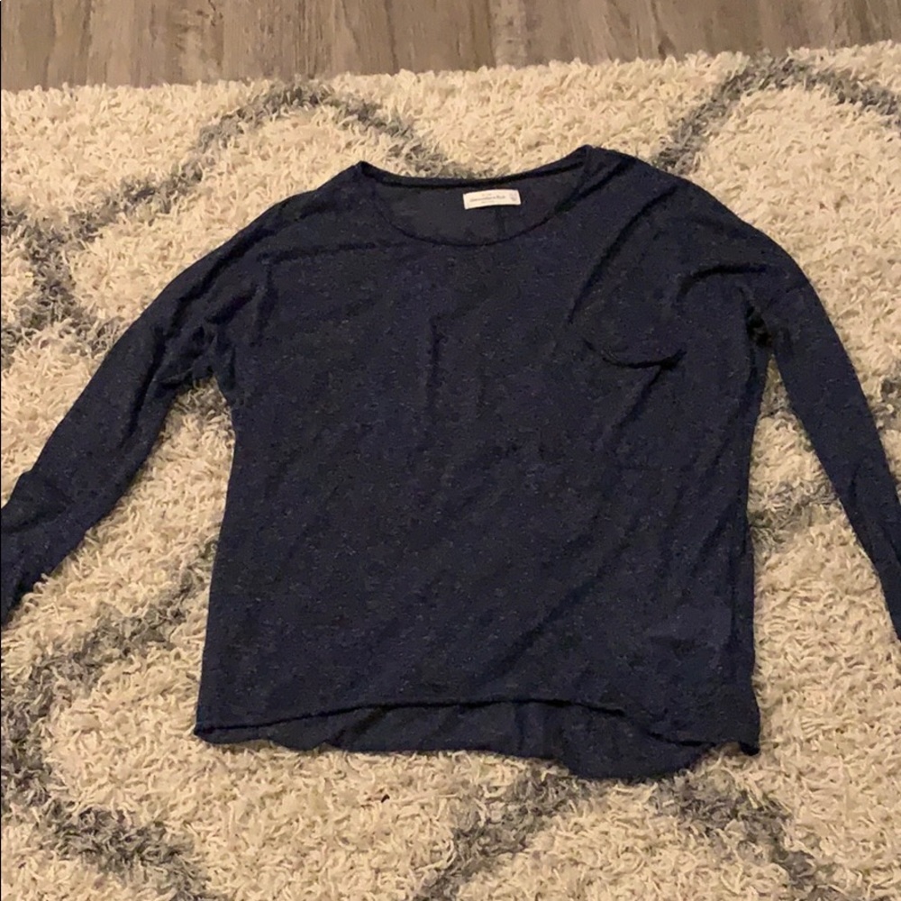 Long Sleeve/Oversized Blue Tee with pocket